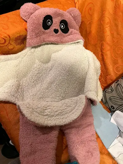 Enterito de bebé polar gris con capucha - miniatura 4