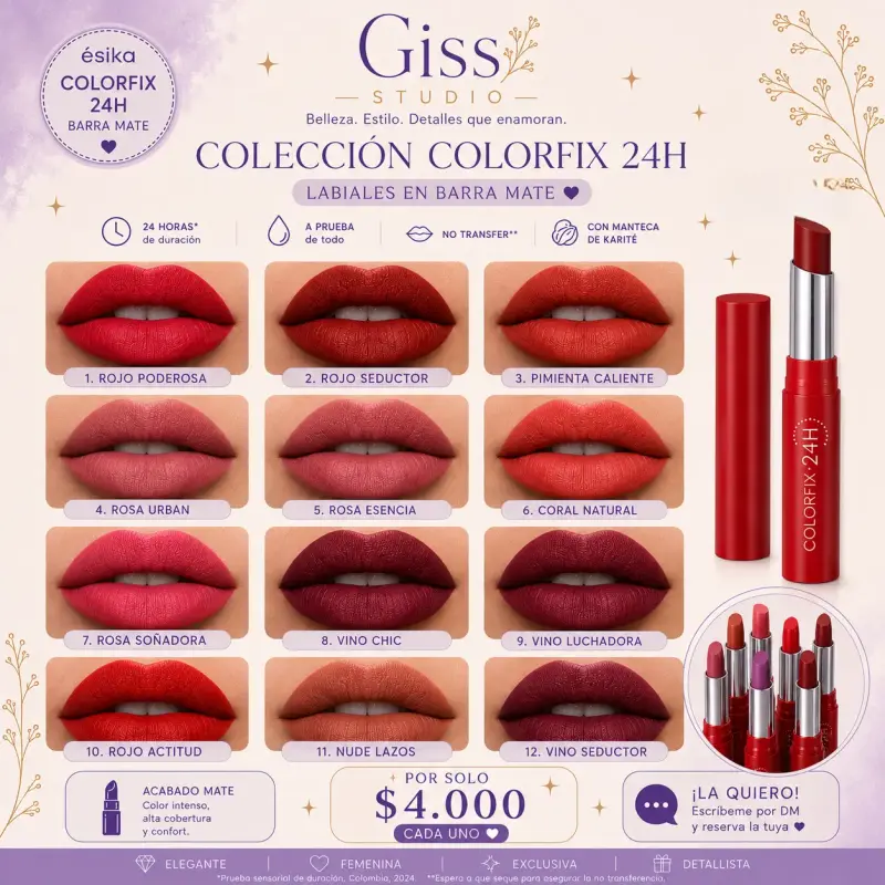 Labial Mate ÉsiKa Colorfix 24H💄✨️ - 1