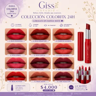 Labial Mate ÉsiKa Colorfix 24H💄✨️ - miniatura 1