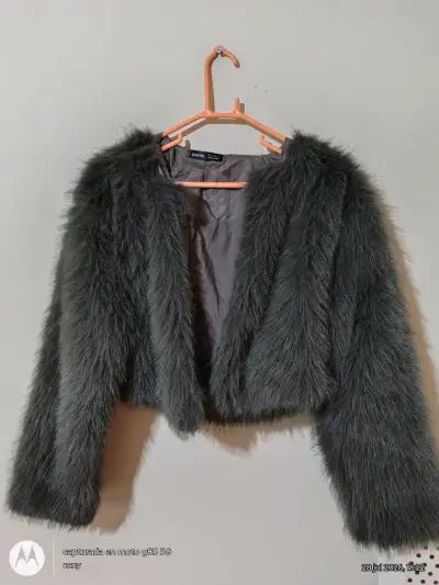 Chaqueta de piel sintética gris Shein - miniatura 2