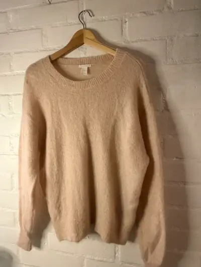 Suéter de lana beige para mujer M - miniatura 1
