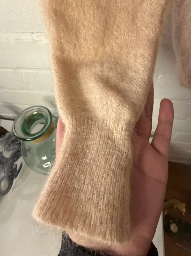 Suéter de lana beige para mujer M - 3