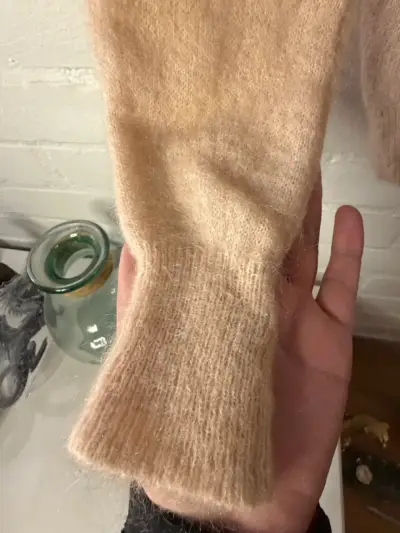 Suéter de lana beige para mujer M - miniatura 3