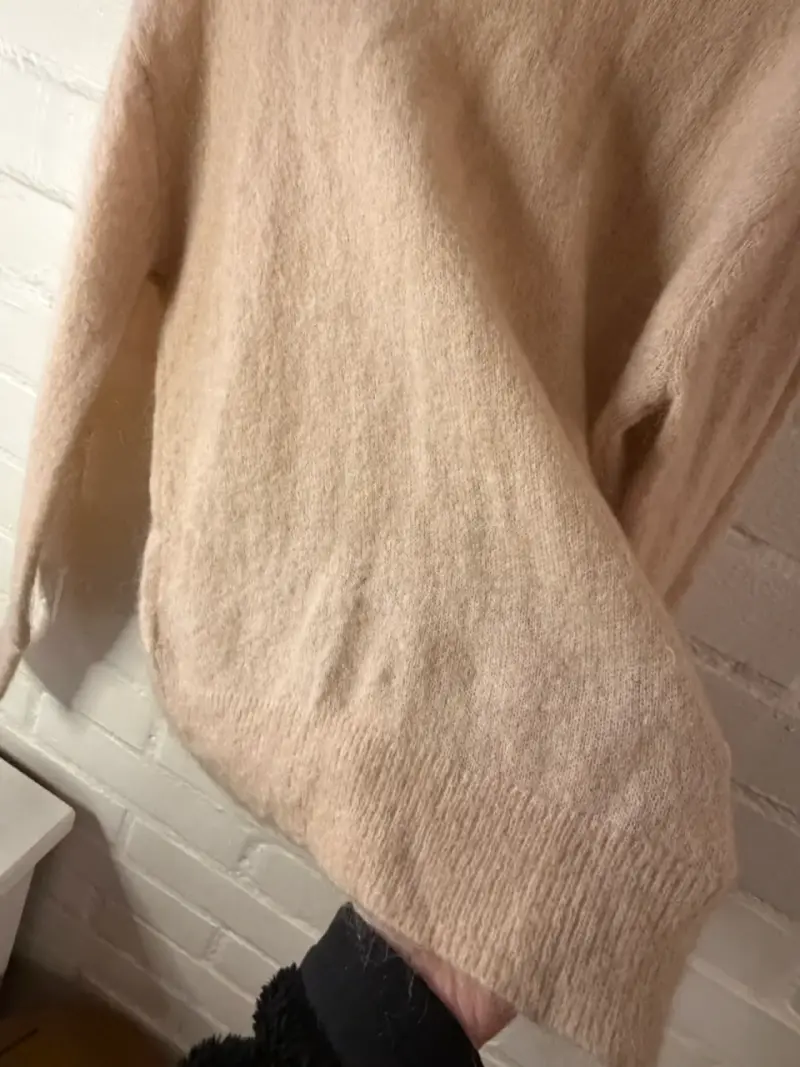 Suéter de lana beige para mujer M - 4