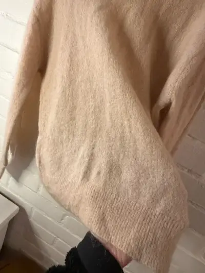 Suéter de lana beige para mujer M - miniatura 4