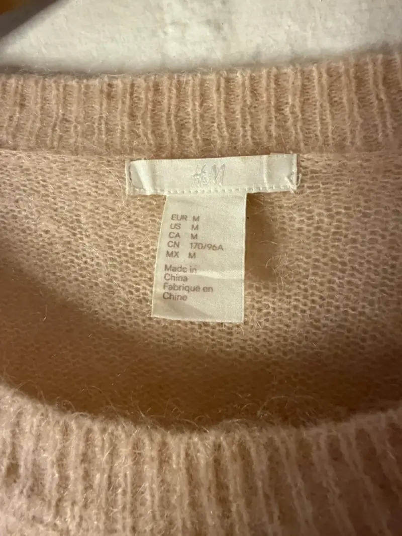 Suéter de lana beige para mujer M - 5