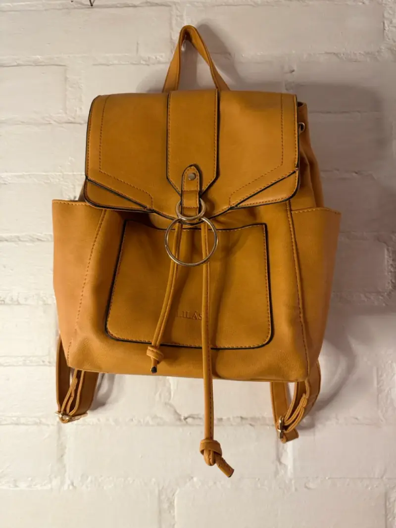 Mochila de cuero camel Lilás - 1