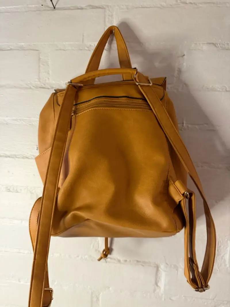Mochila de cuero camel Lilás - 2