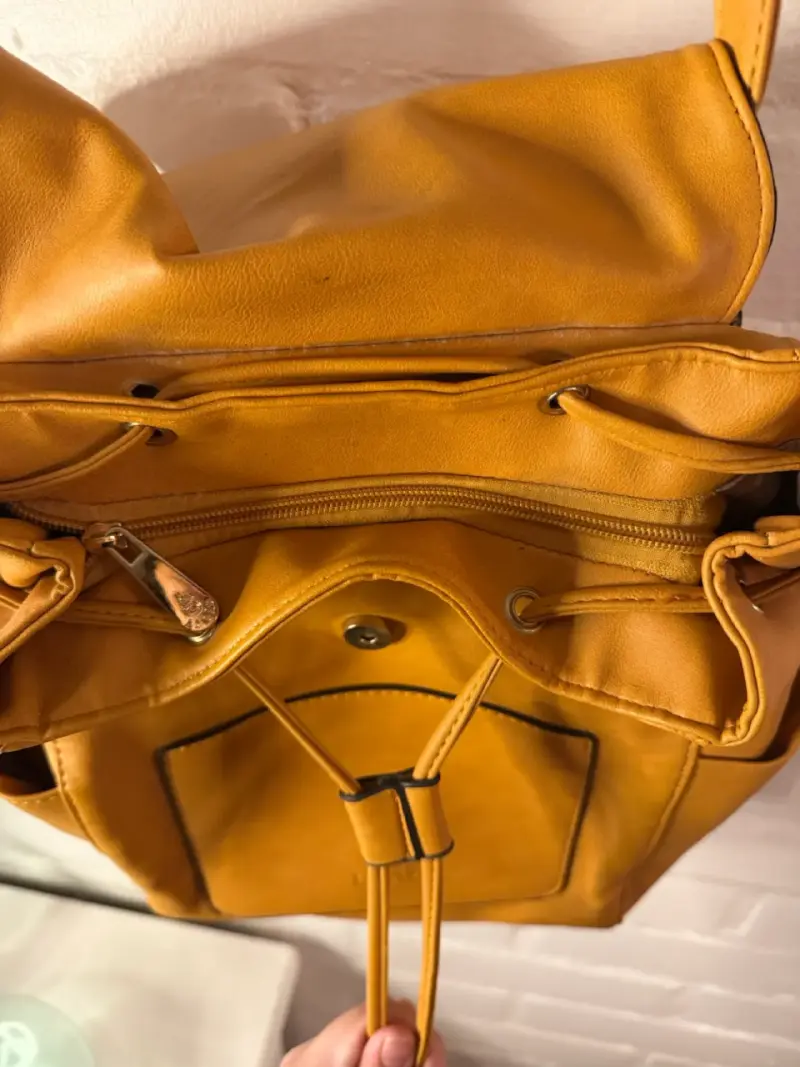 Mochila de cuero camel Lilás - 5