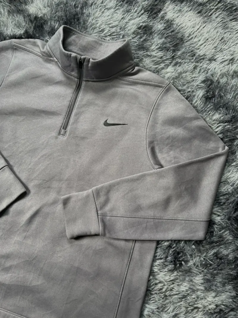 Polerón Nike gris con cierre medio - 2