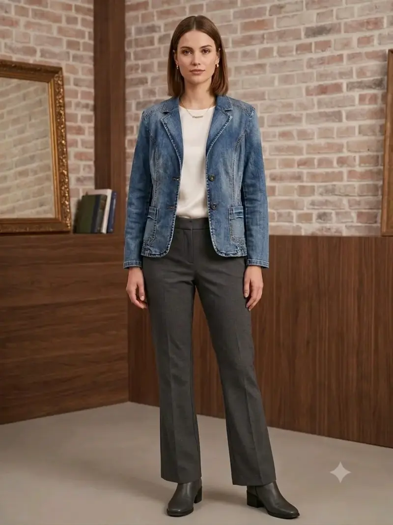 Blazer de mezclilla para mujer elegante talla M