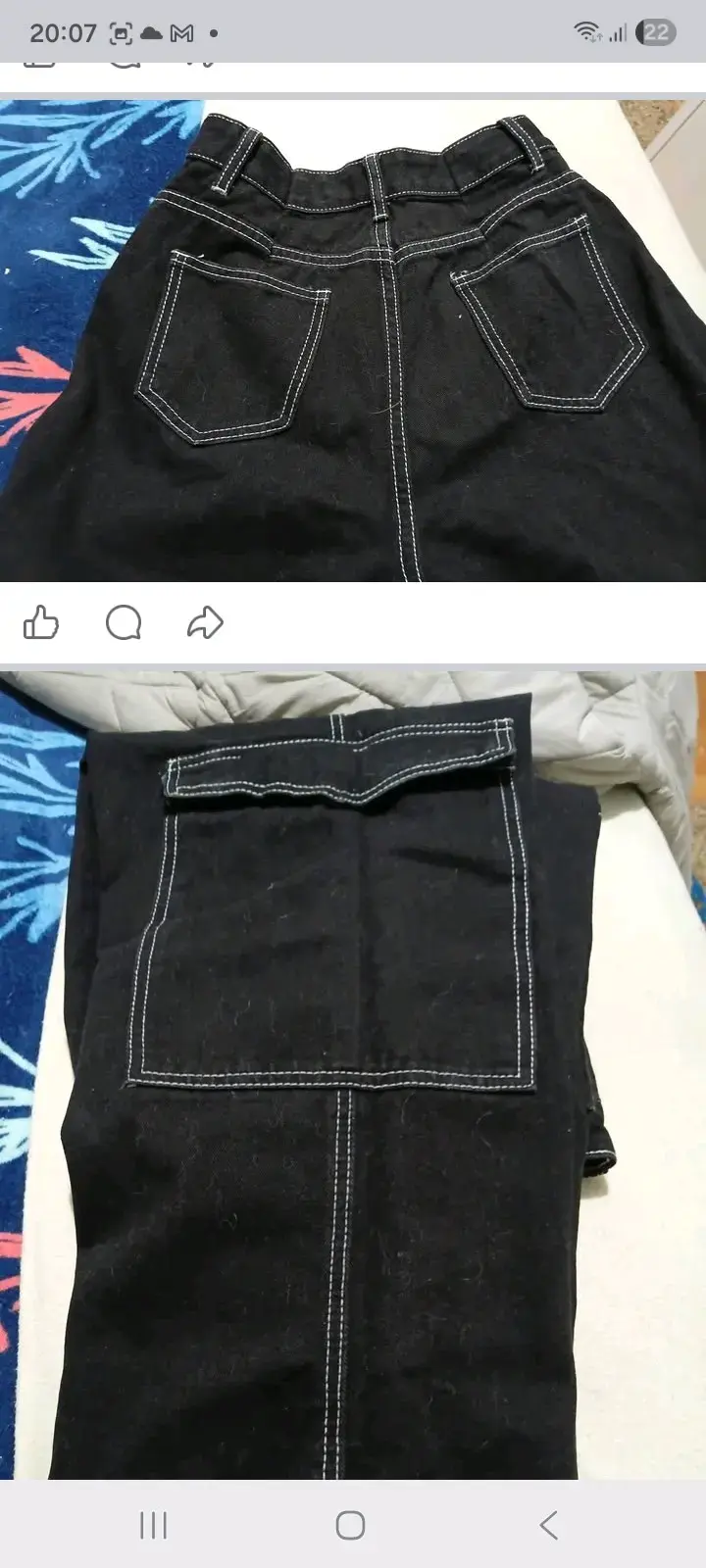 Pantalones cargo negros con bolsillos - 2