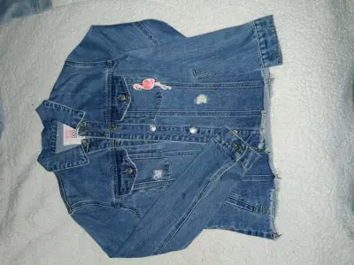 Chaqueta de mezclilla con diseño de flamenco para mujer - miniatura 1