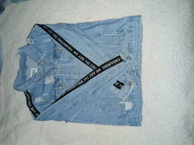 Chaqueta de mezclilla Opposite con diseño desgastado - miniatura 1