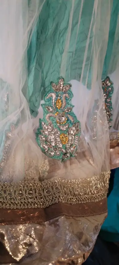 Vestido indu largo turquesa - miniatura 4