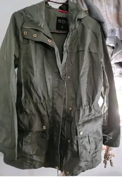Parka verde militar para mujer talla S - miniatura 1