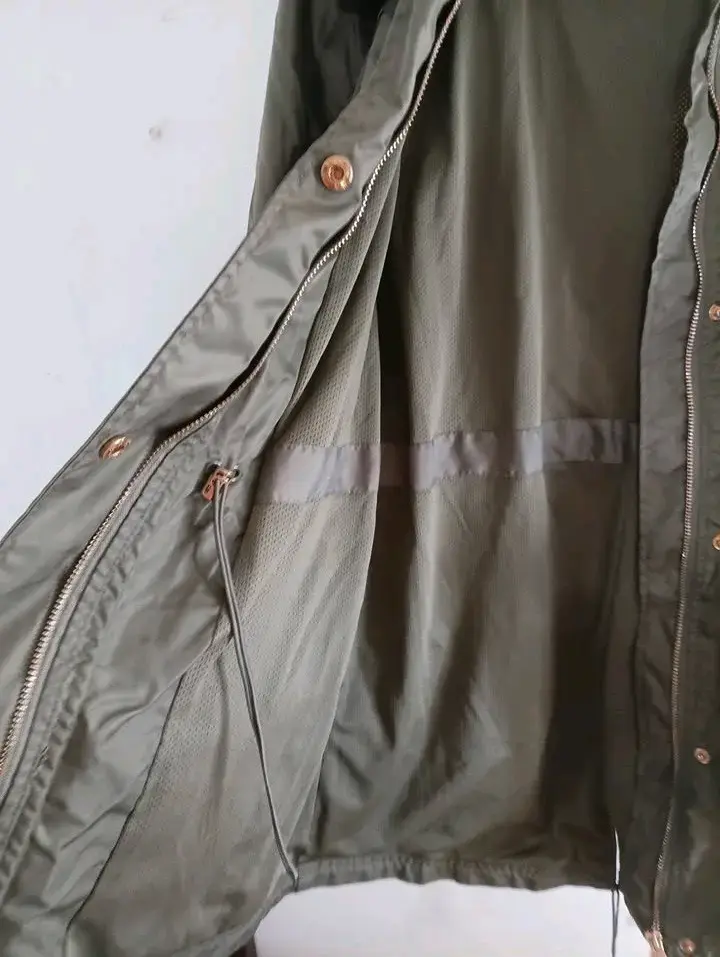 Parka verde militar para mujer talla S - 2