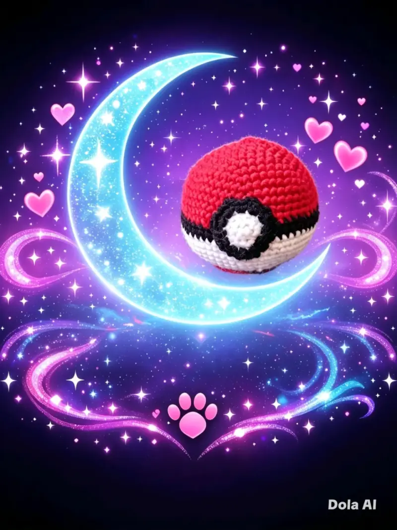 Pelota de crochet estilo Pokebola
