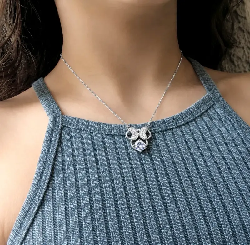 Collar de plata Minnie Mouse - 3