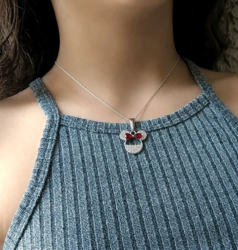 Collar de plata Minnie Mouse - 4