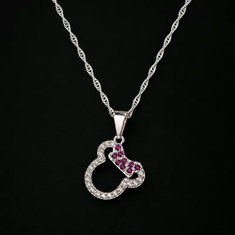 Collar de plata Minnie Mouse - 4