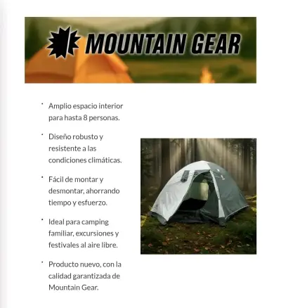 Carpa para 8 personas Mountain Gear resistente - miniatura 4