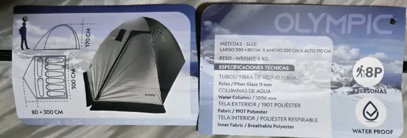 Carpa para 8 personas Mountain Gear resistente - 5