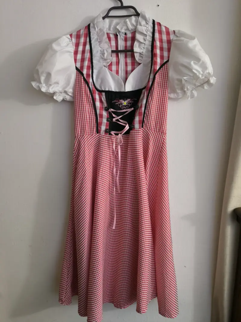 Vestido tipo Alemana o similar 😍 rojo a cuadros - 2