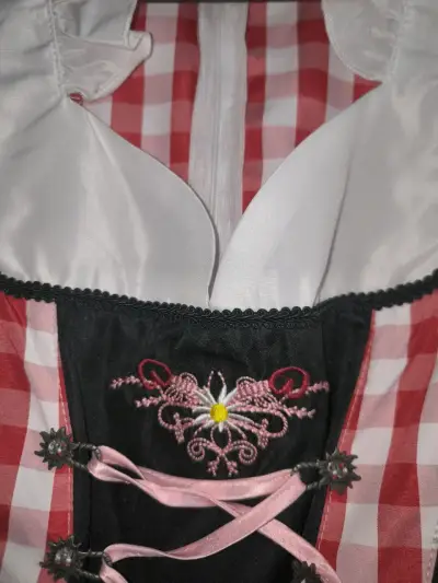 Vestido tipo Alemana o similar 😍 rojo a cuadros - miniatura 3