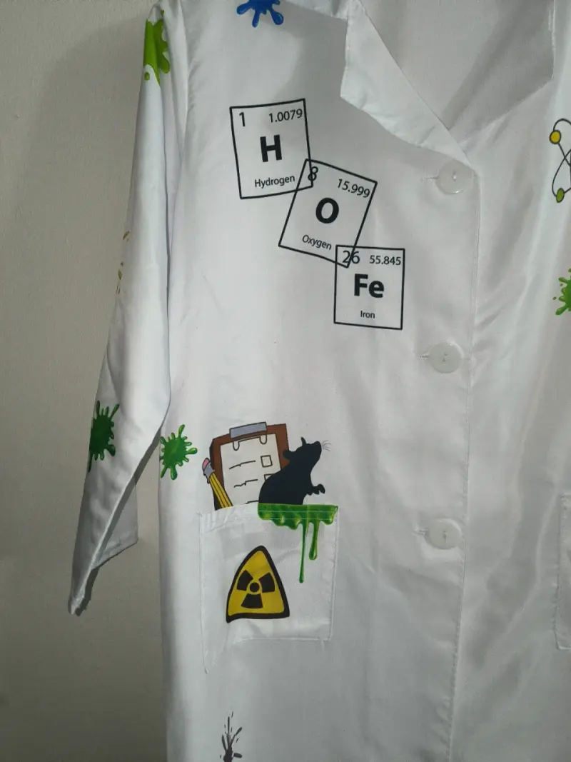 Delantal de laboratorio con diseño científico 🧪⚗️🔬⚛️ - 3
