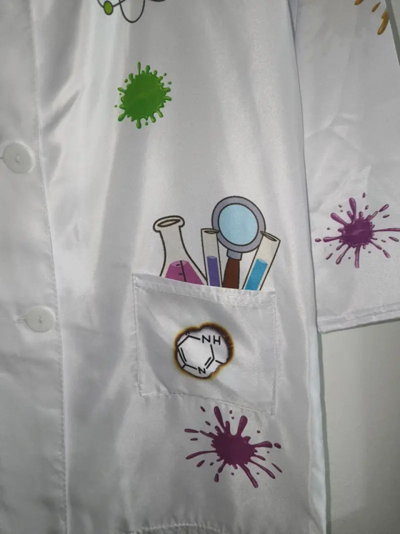 Delantal de laboratorio con diseño científico 🧪⚗️🔬⚛️ - 4