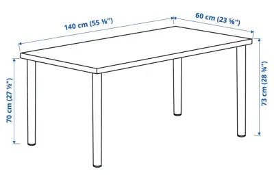 Escritorio Blanco 140x60 cm - miniatura 3