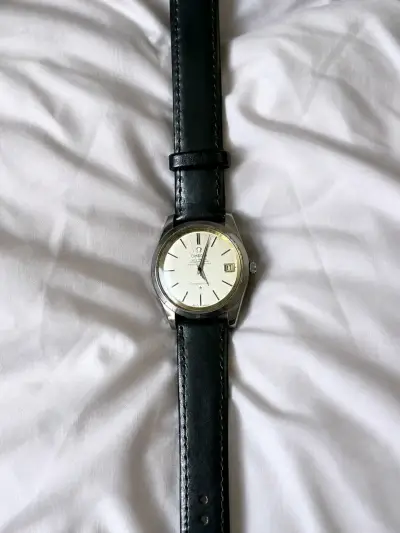 Reloj Omega Seamaster de cuero negro - miniatura 1