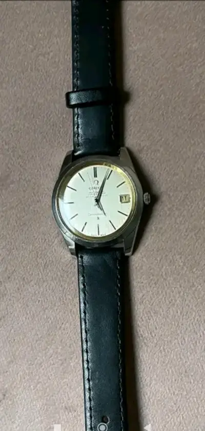 Reloj Omega Seamaster de cuero negro - miniatura 3