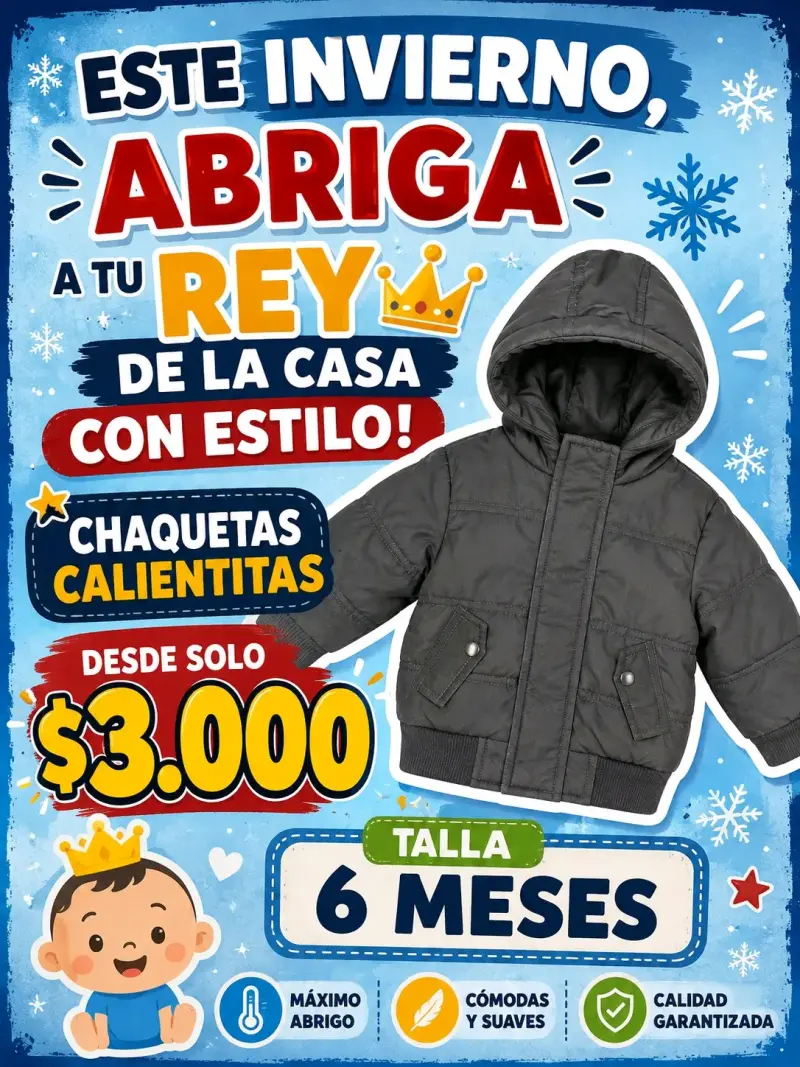 Chaqueta para bebé 6 meses abrigadora