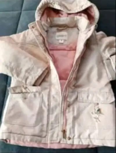 Parka Niña Coniglio Talla 8 Beige Con Gorro - miniatura 1