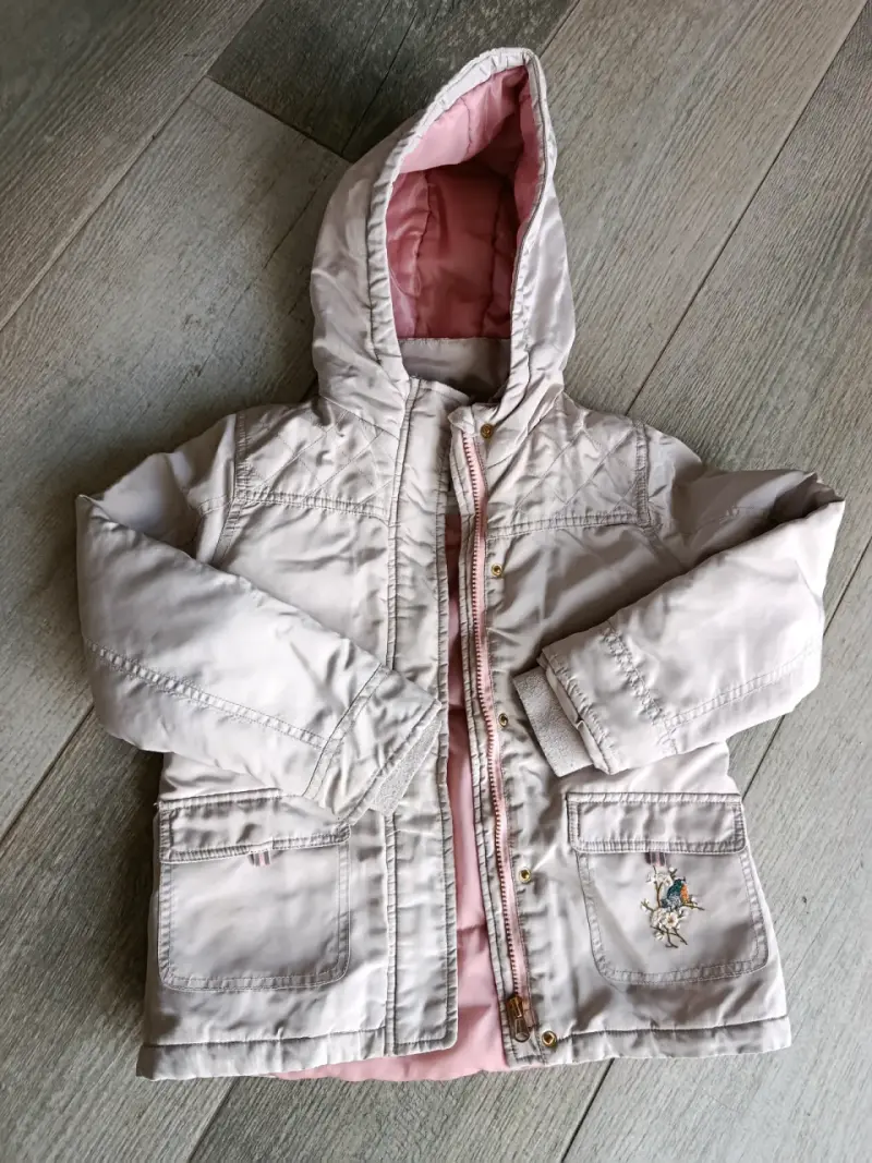 Parka Niña Coniglio Talla 8 Beige Con Gorro - 5