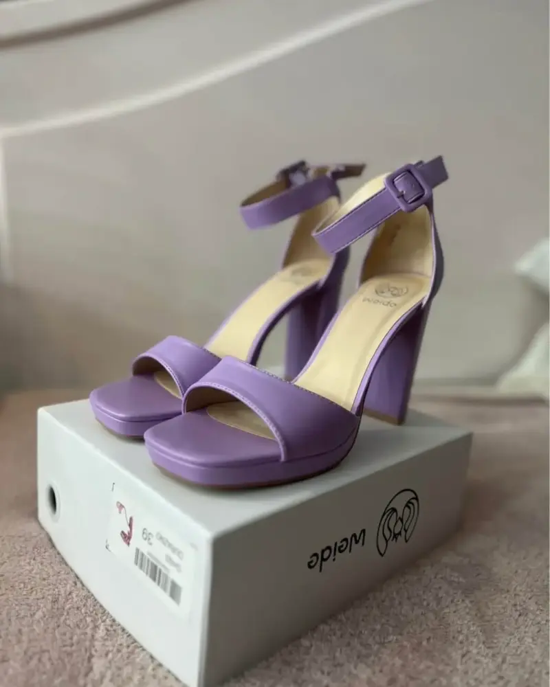 Sandalias de tacón alto moradas Weide 10 cm talla - 3