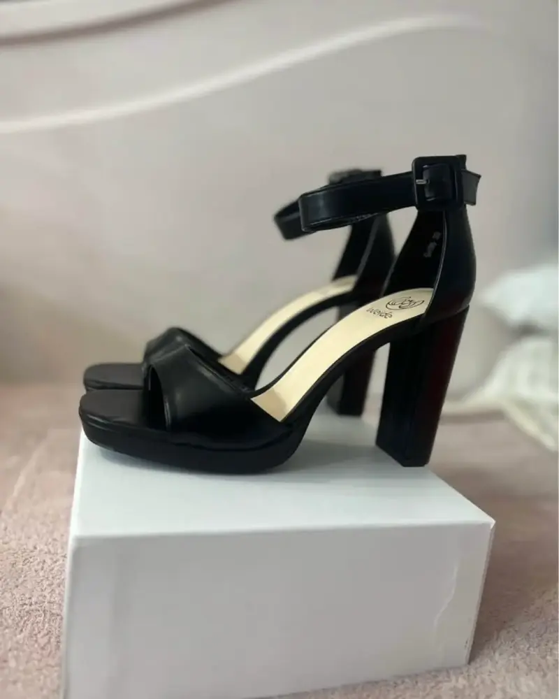 Sandalias de Tacón Alto Negras Weide 10 cm - 1