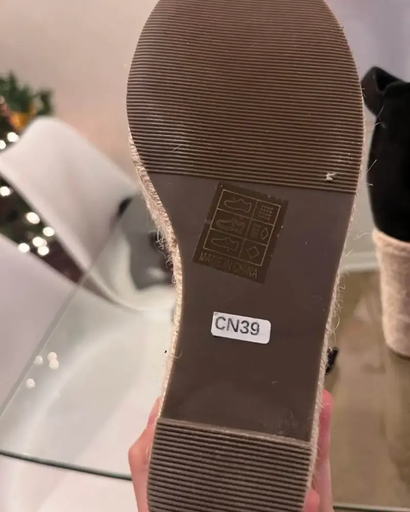 Sandalias de cuña negras con plataforma de yute - 5