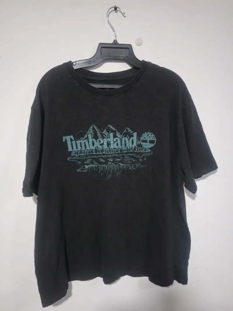 Polera Timberland negra de algodón sostenible - 1