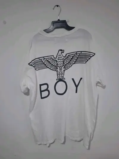 Polera blanca Boy London con logo de águila - miniatura 1