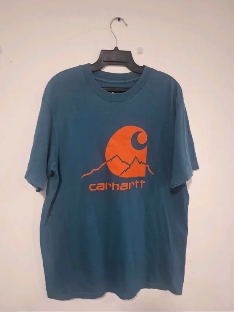 Polera azul Carhartt con logo naranja - 2