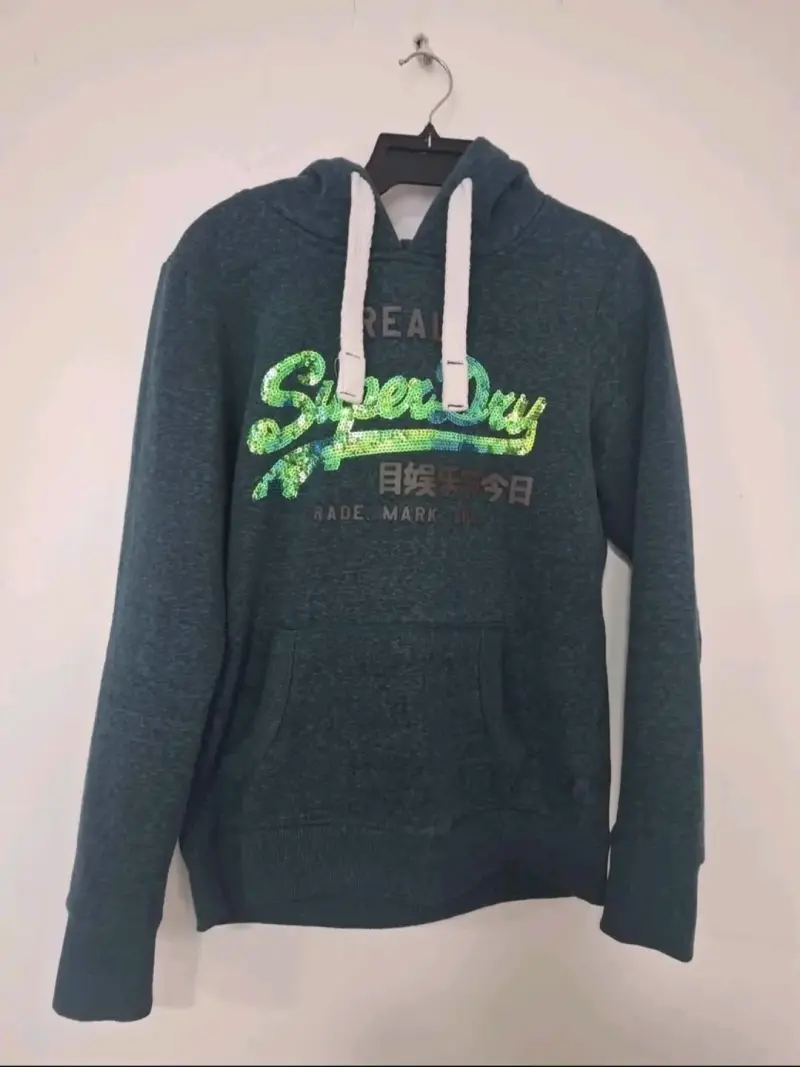 Polerón con capucha Superdry verde para hombre