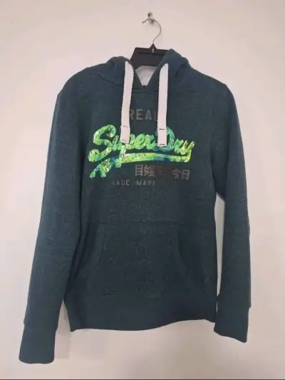 Polerón con capucha Superdry verde para hombre - miniatura 1