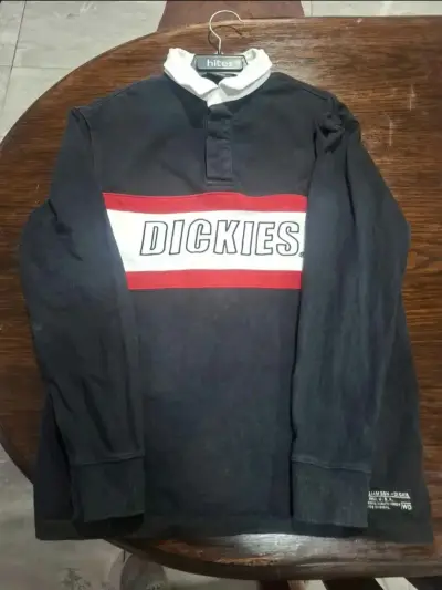 Polera de manga larga Dickies negra con cuello blanco - miniatura 5