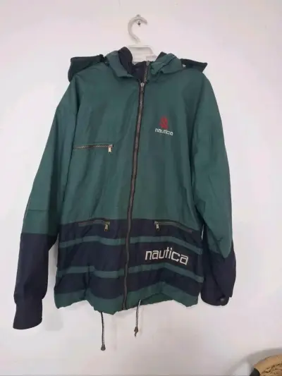 Chaqueta impermeable verde Nautica con capucha - miniatura 1