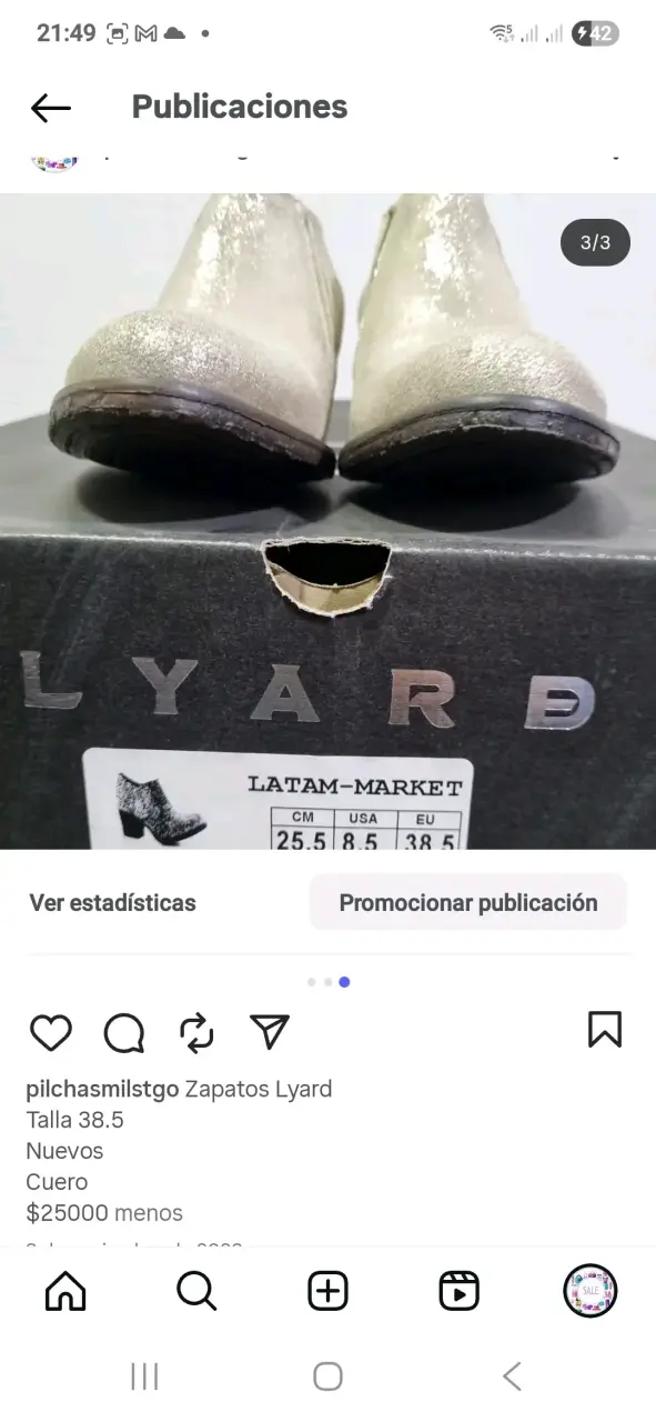 Zapatos de cuero dorados Lyard talla 38.5 - 2