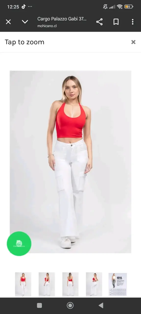Pantalones Cargo Palazzo Blancos para Mujer - 1