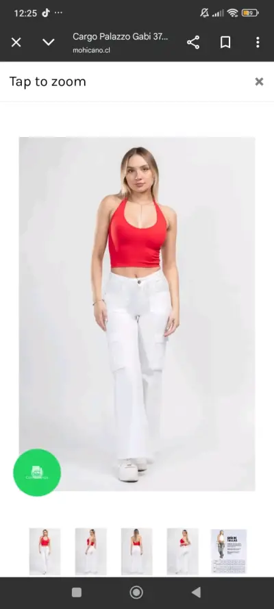Pantalones Cargo Palazzo Blancos para Mujer - miniatura 1